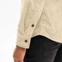 Comdecevis Mens Corduroy Shirts Jacket Button Down Long Sleeve Work Shirts Shackets with Pocket (Beige, M)
