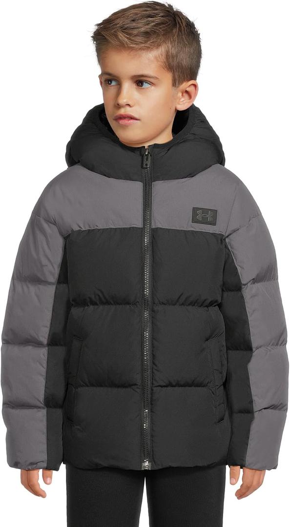 Under Armour Boys Tuckerman Hooded Puffer Jacket, Windproof & Water Repellent
