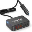 Dzytnsy 200W Car Fast Charging Station,6 Ports, Compatible with MacBook pro/Air/M5 M4 M3 M2 M1/Dell/Lenovo/HP,for iPhone 17/16/15 Series,Samsung Galaxy S26/S25 Ultra/S24 Series and More