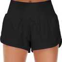 Origiwish Women's High Waisted Running Shorts with Liner Quick Dry Athletic Workout Shorts Zipper Pockets,XXL
