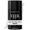 Toppik Hair Building Fibers, White, 12g Fill In Fine or Thinning Hair, Instantly Thicker, Fuller Looking, 9 Shades for Men & Women, Keratin Protein Formula