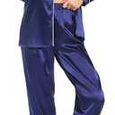 Leikar Silk Pajamas Long Sleeve Pajama Sets For Women Soft Button Down Pajamas Pj Set, Small