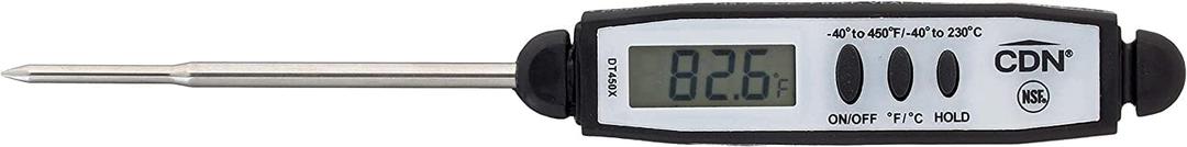 CDN Waterproof Digital Cooking Thermometer Instant Read 2.75" Stainless Shatterproof Ideal for Meat, Poultry, BBQ NSF Certified DT450X (Black)