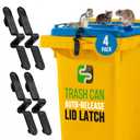 Push Clip Trash Can Locks, Easy to Install, Durable Trash Can Lock for Cart Lid Security, 28-96 Gallon Garbage Can Lock for Outdoor (Pack of 4)