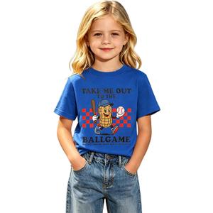 MODNTOGA Baseball Shirt for Toddler Boy Girl Take Me Out to The Ball Game Shirt Kid Funny Game Day Tops Baseball Lover Outfit (Blue)