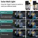AEQ Solar Wall Lights Outdoor, Solar Wall Sconce with 3 Lighting Modes & Motion Sensor, Waterproof Porch Light with Clear Panel for Garage Porch Yard Front Door 5.8 x 5.8 x 13.58 in