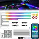Dreamcolor Acrylic Interior Car LED Strip Light with Wireless APP, RGB 18 in 1 with 175 inches 612 LEDs Fiber Optic Strip Lights for Car, Dual Zone Symphony Neon Car Ambient Lighting
