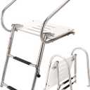 2-Step ABS Telescoping Boat Ladder | Stainless Steel Swim Platform with Handrails | 400lb Capacity | Collapsible for Pontoon, Dock & Yacht