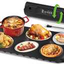 Food Warming Mat Electric Tray: YTLAD Silicone Heating Pad with 6 Level Adjustable Temperature and 5 Hours Timer & Family Lock, Foldable Food Warmers for Parties, Daily Use (Black, 25.6" x 15.55")