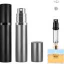 2PCS 5ml Perfume Atomizer Travel Refillable, Bottom-Filling Fragrances Perfumes Bottle, Pocket Atomiser for On the Go (Black & Gray)