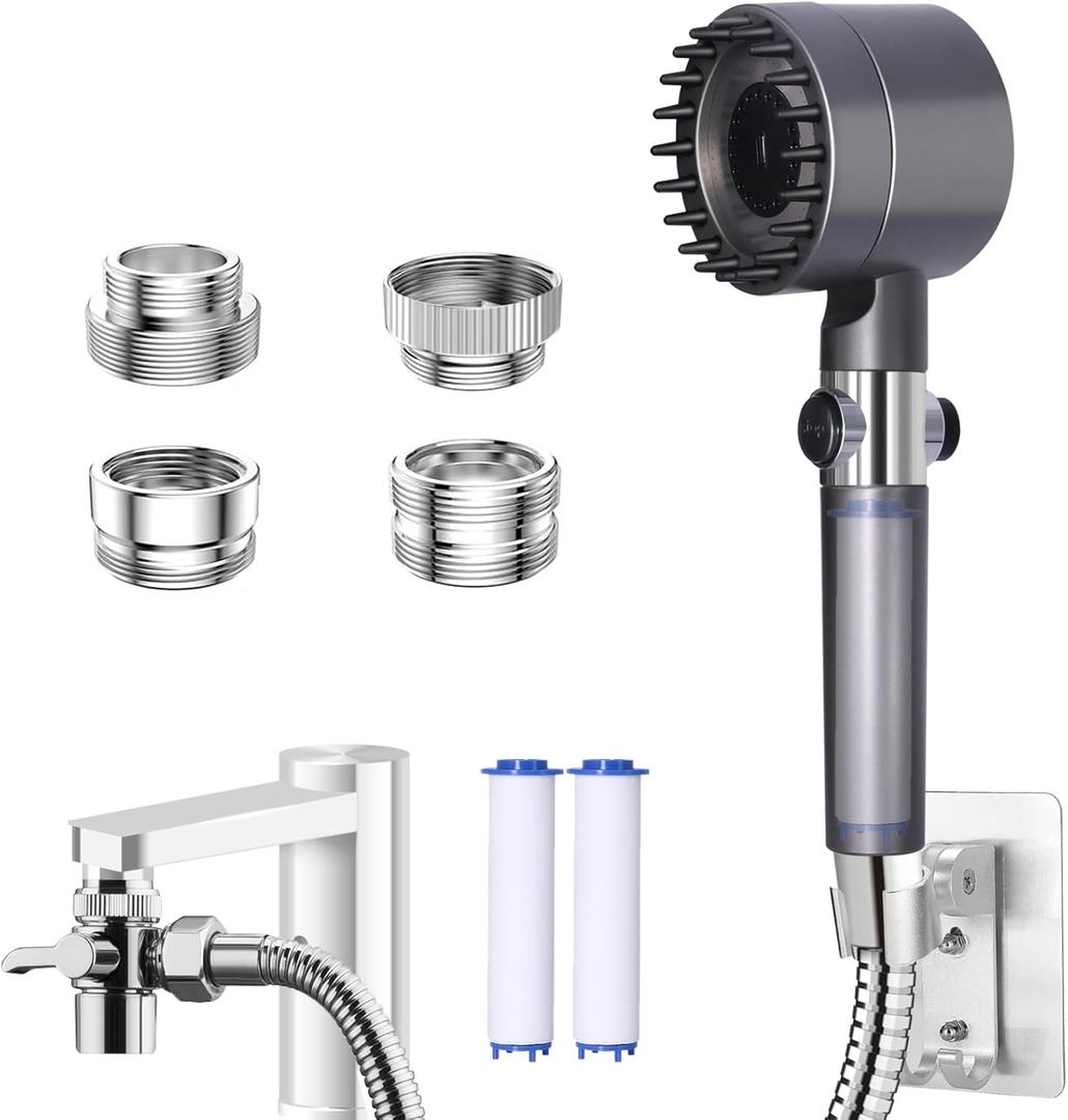 Sink Hose Sprayer Attachment for Faucet - Tub Faucet Sprayer Attachment with 6 Adapters for Hair Washing, Pet Dog Rinse, Baby Bath, ON/OFF Hose Extension for Laundryroom, Bathroom, Utility Sink
