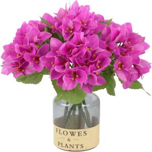 6PCS Fuchsia Flowers Artificial Bougainvillea Real Touch Fake Bougainvillea Faux Flowers with Stems for Wedding Party Home Indoor and Outdoor Table Centerpieces Decor (Fuchsia)