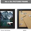 Hongkee 4x5 Picture Frame - Made of Real Glass and Black Wooden Frame, 4 by 5 small Photo for Wall or Tabletop Display, 3 Pack