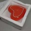 Ceramic Plates, 8 Pack Ceramic Dinner Plates Heart Dishes, Dessert Salad bowls For Appetizer, Steak, Snacks, Microwave & Oven Safe (Red)