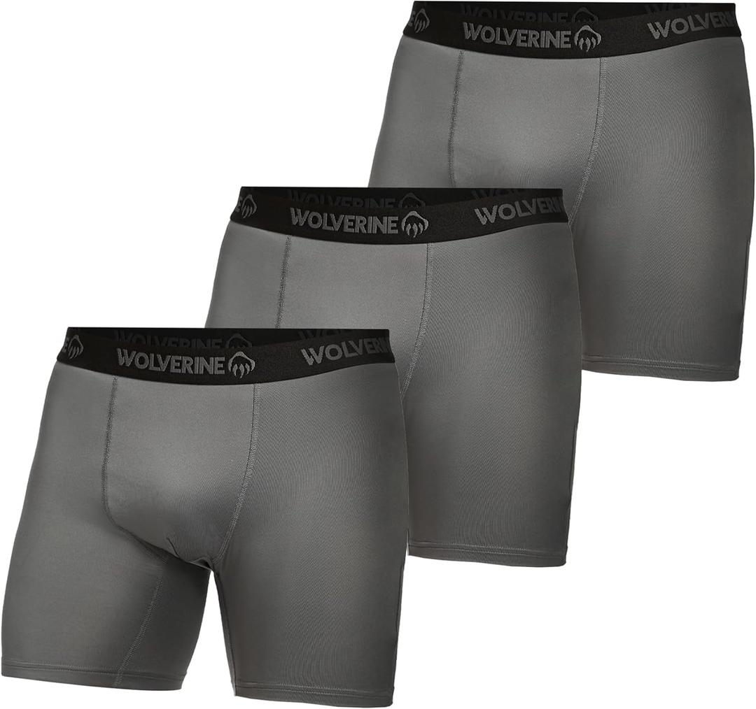 WOLVERINE Men's Boxer Briefs Soft Breathable Moisture-Wicking with Tag Free Underwear for Men 3-Pack (XL)