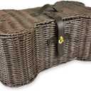 Bone Dry Pet Storage Collection Toy Basket, Small, 17.5x11x7.5", Brown Plastic Wicker