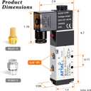 1/4" PT Pneumatic Solenoid Valve 4V210-08 Air Solenoid 24V Single Coil Pilot-Operated Electric 2 Position 5 Way Connection Type (AirTAC 4V210 PT1/4, DC24V)