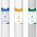 4.5 * 20 3 Stage Whole House Water Filter Set, Compatible with SimPure DB20P-3, iSpring WGB32B-KS, F3WGB32BKS, HQUA WF3-01, Express Water FLTWH2045CGS1, Pack with PP, GAC and CTO Filter, 1 Set