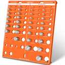 42 Nut and Bolt Thread Checker Standard and Metric,Bolt Size and Thread Gauge with 19 Standard & 15 Metric Bolt & 8 Drill Bit Gauge,Bolt and Nut Identifier Gauge (Orange)