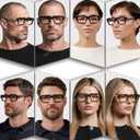 AIEYEZO Fashion Square Blue Light Glasses for Men Women Retro Thick Frame Blue Light Blocking Computer Glasses