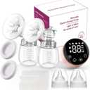 Electric Breast Pump, 3 Modes 9 Levels,Whisper-Quiet Electric Breast Pump, Anti-Backflow, Touchscreen LEDPortable for Home & Travel (Pink-wide Mouth)