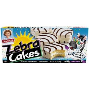 Pack of 5 Little Debbie Zebra Cakes, 10 Twin-Wrapped Cakes, 13.0 OZ Box, BB 04/27/2025