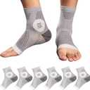 3Pairs Neuropathy Socks - Soothe Relief Compression Socks 20-30 mmHg - Comprex Ankle Sleeves for Arch Support, Achilles Tendonitis, and Foot Pain Relief (Gray, Medium)