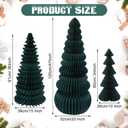 AmazingSpark 3 Pcs Large Honeycomb Christmas Tree - 4ft 3ft 2ft Paper Christmas Folding 3D Home Decoration Set with Magnetic Design for Winter Holiday Festive Party (Classic,Green)
