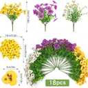 Homcomoda Artificial Fake Pansy Flowers for Outdoors Decoration, 18 Pcs Faux Silk UV Resistant Spring Flowers for Front Door Garden Porch Planter Patio Balcony Yard Indoor Home Decor