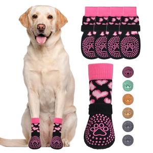 KOOLTAIL Valentines Dog Socks Shoes Costume to Prevent Licking Paws, Winter Dog Boots & Paw Protector for Hardwood Floors Anti Slip, Traction Control Grip Booties for Small Medium Large Senior Dogs, M