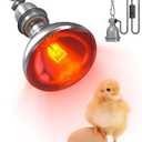Heat Lamp Bulbs for Chickens Coop Brooder with Plug in Cord,On/Off Switch,150 Watt E26 Reptile Heat Lamp Bulb Infrared Red Light for Chicks,Birds,Ducks,Dogs,Cats