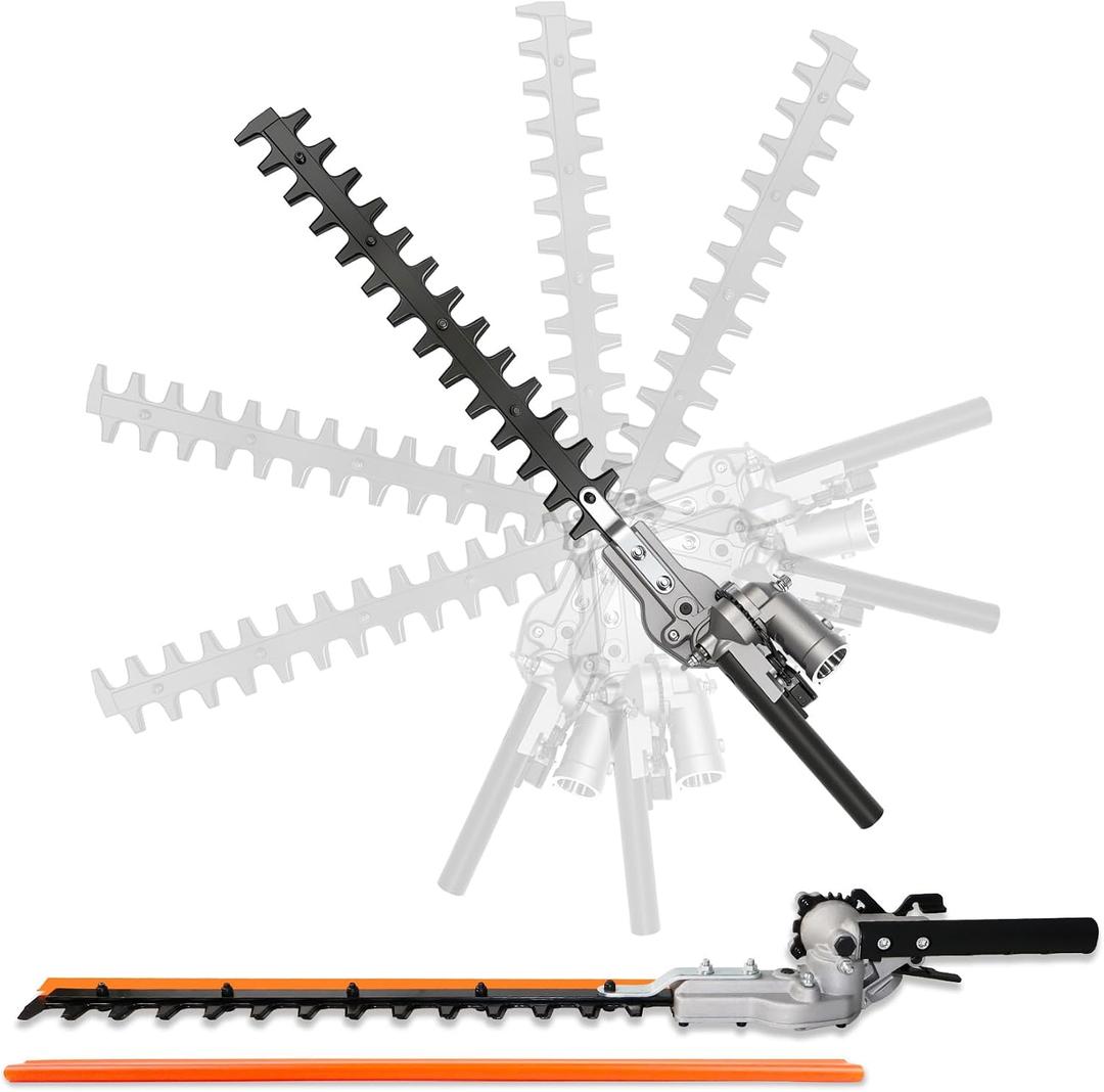 Hedge Trimmer Attachment, 16 Inch Universal Design, 270 Rotation Capability Dual-Direction Structure, Compatible with Husqvarna, Troy-Belt, Remington Gasoline Trimmers, 3-Year