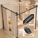 Room Divider No Drilling Curtain Rod Wall Divider for Room Separation, 4-10ft(H) 28-209inch(W) Adjustable Temporary Privacy Wall Divider, Heavy Duty Partition Separator Freestanding Tension, Black