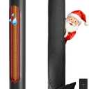 Portable Heater Outdoor Infrared 1500W 8 Heat Levels 8H Timers Carbon Fiber Tube Tip-Over&Overheat Protection IP45 Waterproof Electric Garden Heater, Deep Black