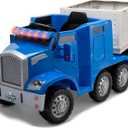 Kid Trax 12V Kids Ride On Semi-Truck with Detachable Trailer - Realistic Sounds, Lights, CB Radio, & Horn, Forward & Reverse, Electric Cars for Kids, Toddler Outdoor Toys, Ages 3-5, Max Weight 77 lbs