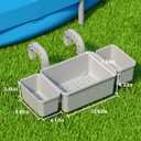 POOLHOUR [Patented] Poolside Storage Basket with 2 Cup Holders, Stretchable Above Ground Pool Accessories Organizer, Multifunctional Poolside Holder for Most Frame Pool Accessories (1Pack)