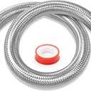 3/4" x 40" Air Compressor Jumper Hose – Corrugated Stainless Core, Braided Protective Sleeve, 870 PSI, 3/4" NPT Rotating Ends