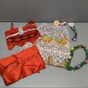 WonderBabe Girls Princess Costume Toddler Kids Theme Birthday Outfits Halloween Dress up Two-Pieces Crop Top Tassel Skirt Set Size 140