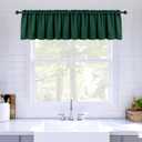 MIULEE Christmas Blackout Window Valance for Bedroom Kitchen Bathroom Living Room Darkening Rod Pocket Curtain Valance, Thermal Insulated Window Treatment 1 Panel, 52 x 18 Inches, Hunter Green