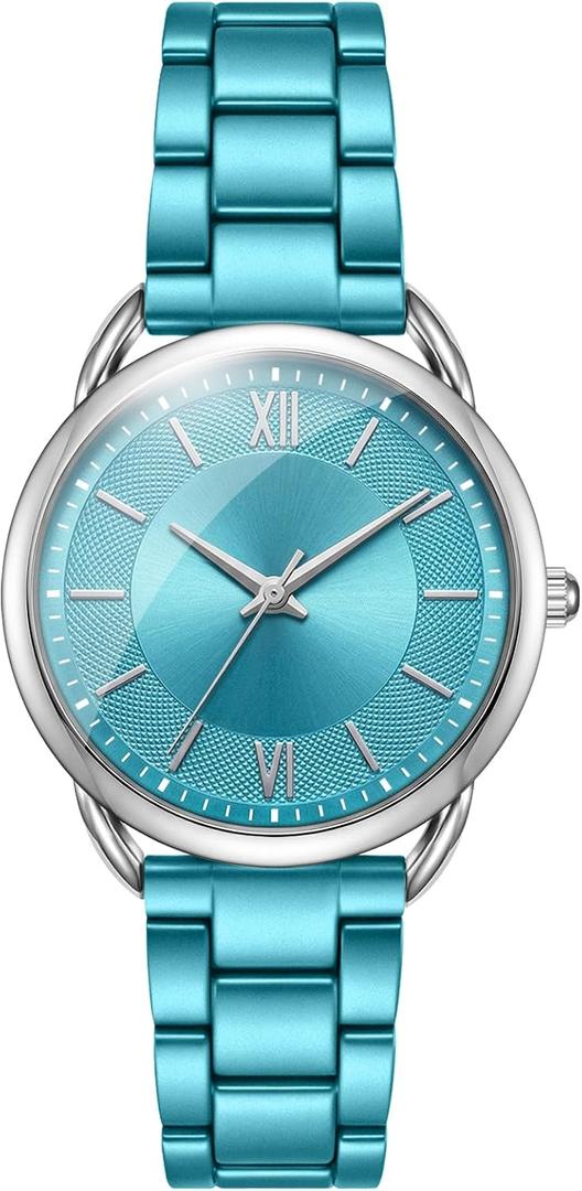 Bisley Women Watch Roman Numeral Dial Analog Watch, Green, Alloy Steel