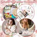 40 Pcs Floral Inspirational Gifts Canvas Makeup Bags with Compact Mirrors Cosmetic Bags Thank You Pouch Bulk for Mothers Day Church Women Teacher Coworker Employee Gifts