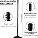 48 Inch Handle Steel Tamper, 8" x 8" Heavy Duty Garden Tamper Tool, Labour-Saving for Levelling Land, Installing Paving Stones and Repairing Pavements