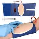 Medarchitect IV Practice Kit for Injection Training, Wearable Injection Practice Kit for Venipuncture Practice, IV Injection/Insertion Practice Pad for Medical Education (White)