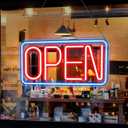 LED Open Sign for Business 16x 9, USB Powered Light with Adjustable Brightness, ON/OFF Switch for Bars, Cafes, Hotels, Restaurants, Barbershops, Supermarkets