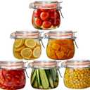 16 oz Wide Mouth Glass Jars with Airtight Lids,6 Pack Pickle Jar Clear Canister for Canning,Preserving,Fermenting,Pickling