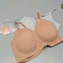 DEANGELMON V Neck Bra Padded Seamless Adjustable Straps Bralettes Everyday Basic Sleeping Bras Multiple Pack Size XL