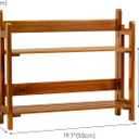 VaeFae Teak Wood Floating Shelves Bathroom, Foldable Wooden Rack Wall Mount, 2 Shelves