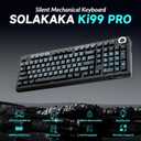 SOLAKAKA KI99 Pro Wireless Mechanical Keyboard with Quiet Switch, Hot Swappable Pre-Lubed Switches with RGB Backlit, Gasket Structure Computer Gaming Keyboard (BlackBlue, Silent Switch)