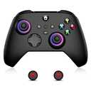 Fisherg Wireless Controller Compatible With Xbox One, Xbox Series X/S, Xbox One X/S, PC, 2.4GHz Gamepad With RGB LED Light, Black