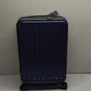 KYME 22-Inch Hardside Small Suitcase - 100% PC Hard Shell with Laptop Compartment, TSA Lock, Double Wheels for Men & Women, Navy (Carry-On 22-Inch(non-expandable), Blue)